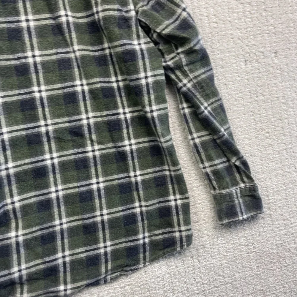 Ranch Gear Flannel Lumberjack Button Shirt Forest Green Western Men Sz M - Picture 12 of 13
